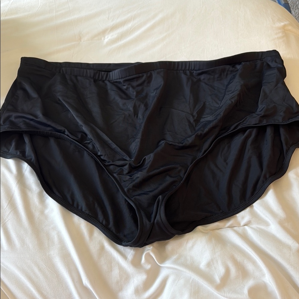 Black High-Waisted Swim Bottoms